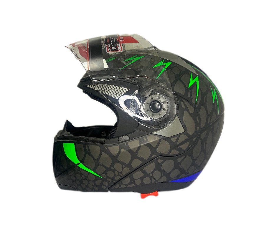 CASCO ABATIBLE IRON RACING IR105 DOT COBRA VERDE MATE M